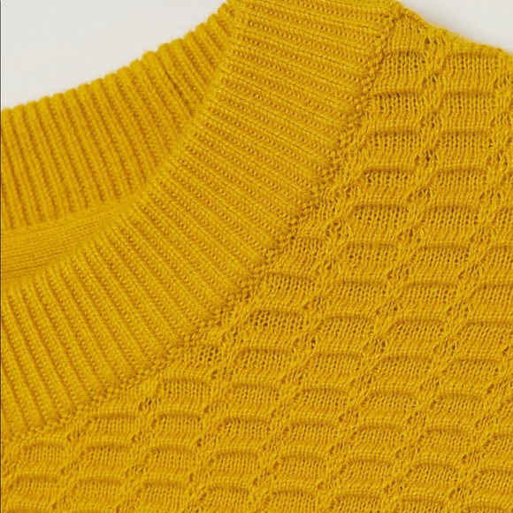 NWT H&M Yellow Textured-knit Sweater size M - Picture 3 of 6